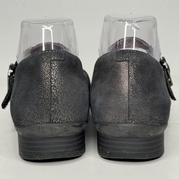 Dansko Shoes Womens Size 40 Black Metallic Leather Mary Jane Low Heel Comfort - Picture 2 of 8